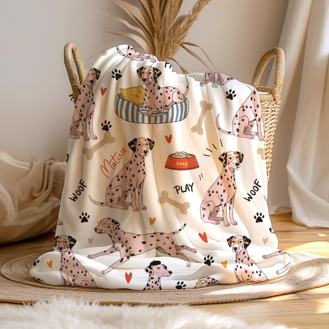 Personalized Dog Name Blanket: Sherpa, Minky, or Velveteen Throw Gift for Pet Lover