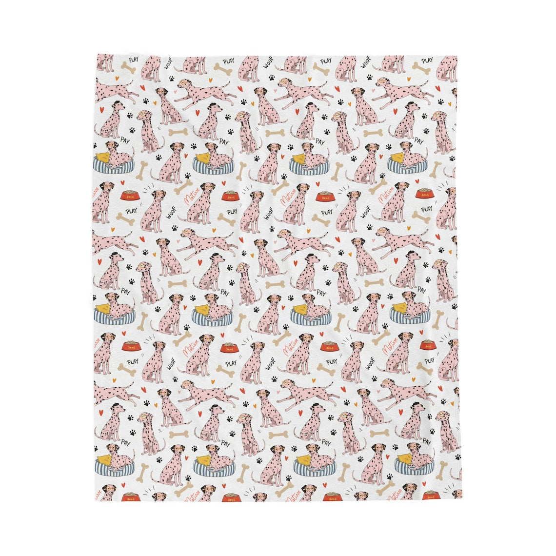 Personalized Dog Name Blanket: Sherpa, Minky, or Velveteen Throw Gift for Pet Lover