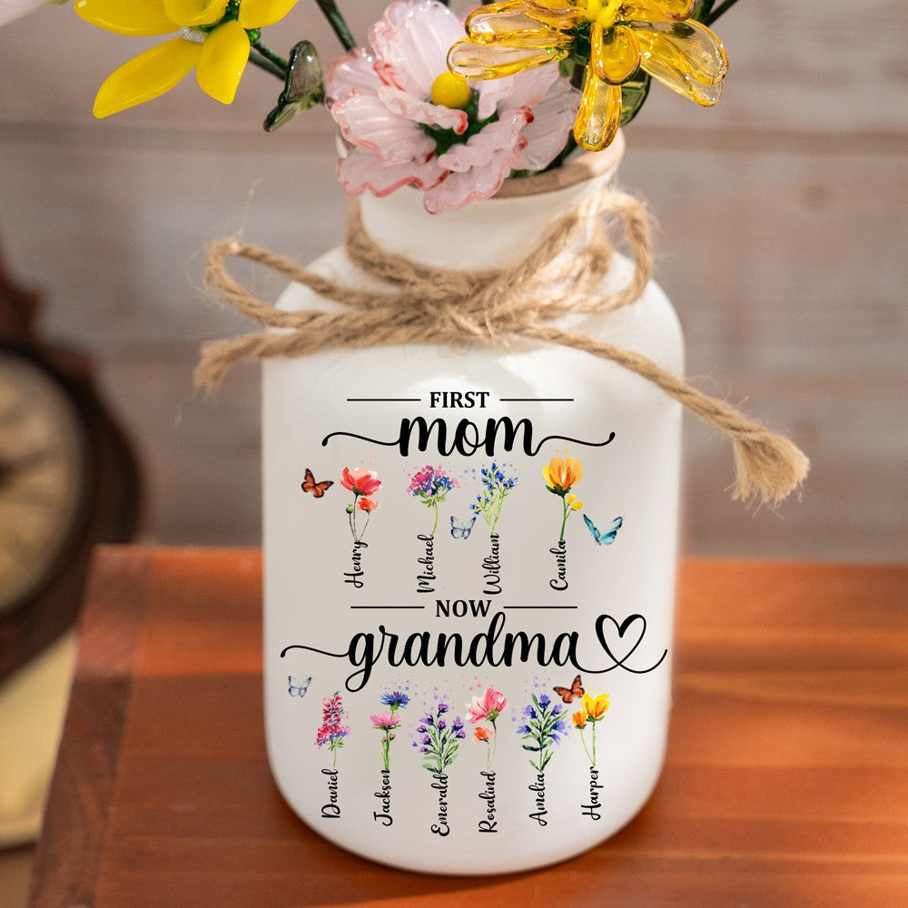 Fleur en verre personnalisée pour le mois de naissance, cadeaux uniques pour maman, grand-mère, fête des mères, idées cadeaux de Noël