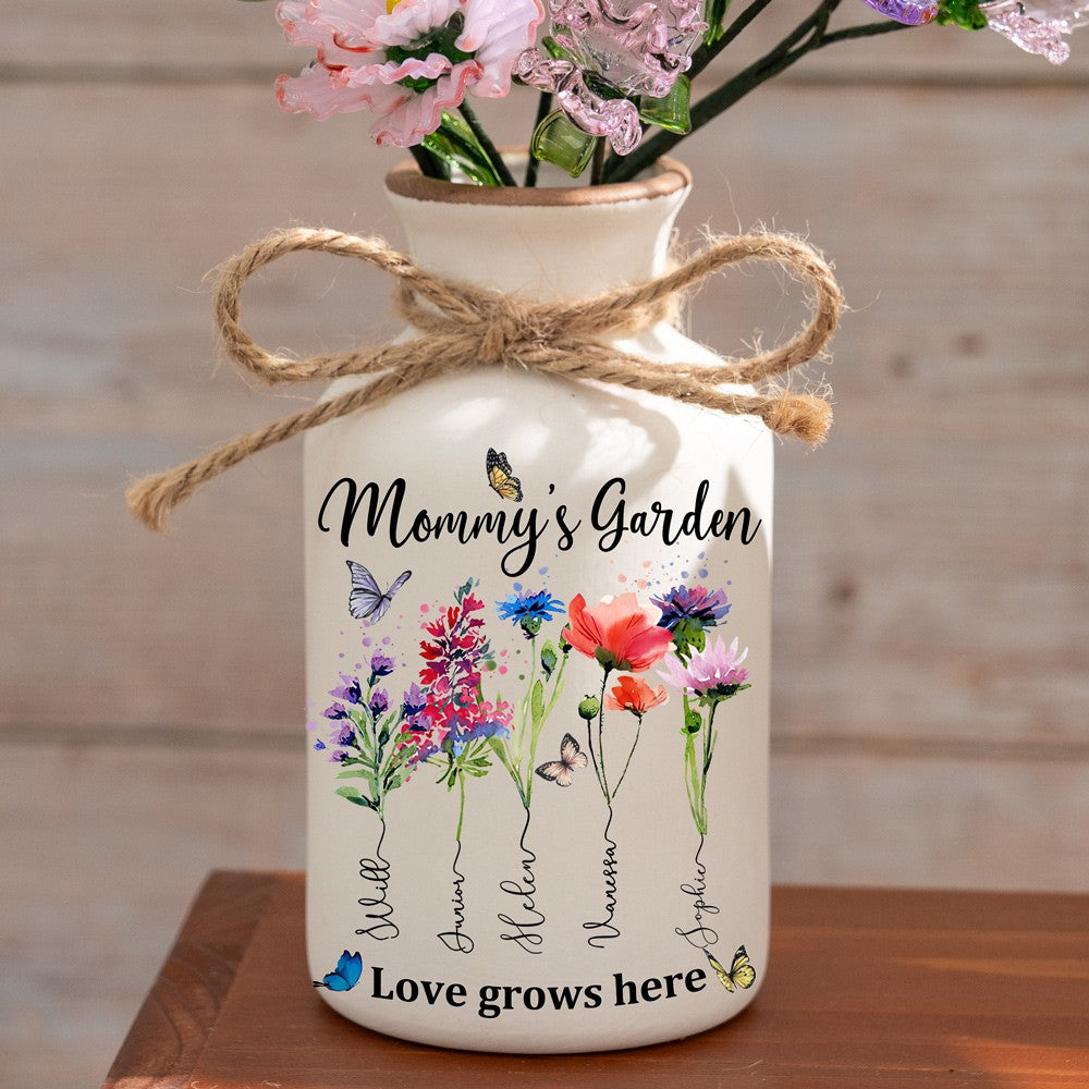 Fleur en verre personnalisée pour le mois de naissance, cadeaux uniques pour maman, grand-mère, fête des mères, idées cadeaux de Noël