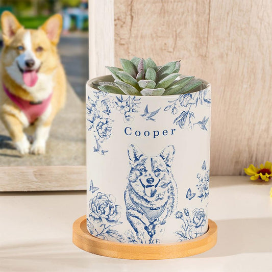 Personalized Pet Portrait Planter Pet Succulent Planter Pet Home Decor Dog Memorial Gift For Dog Lovers