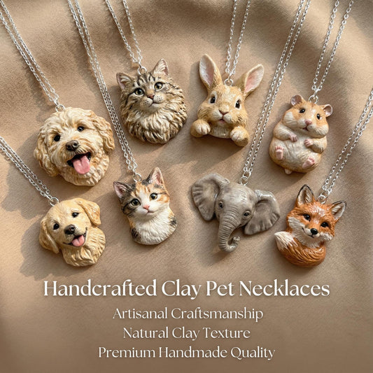 Custom 3D pet sculptures necklace with handmade ceramic pet pendant Pet keepsake Gift