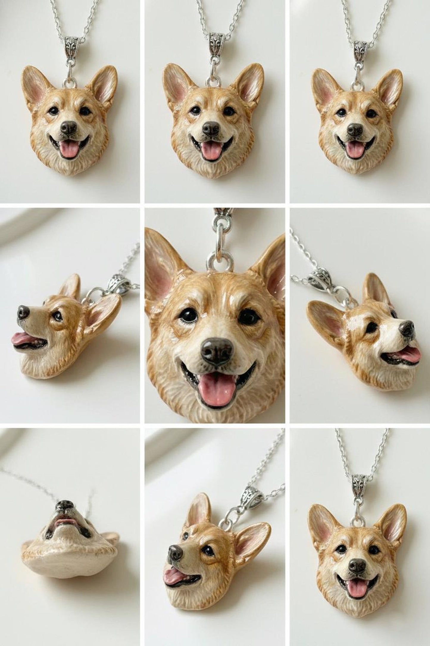 Custom 3D pet sculptures necklace with handmade ceramic pet pendant Pet keepsake Gift
