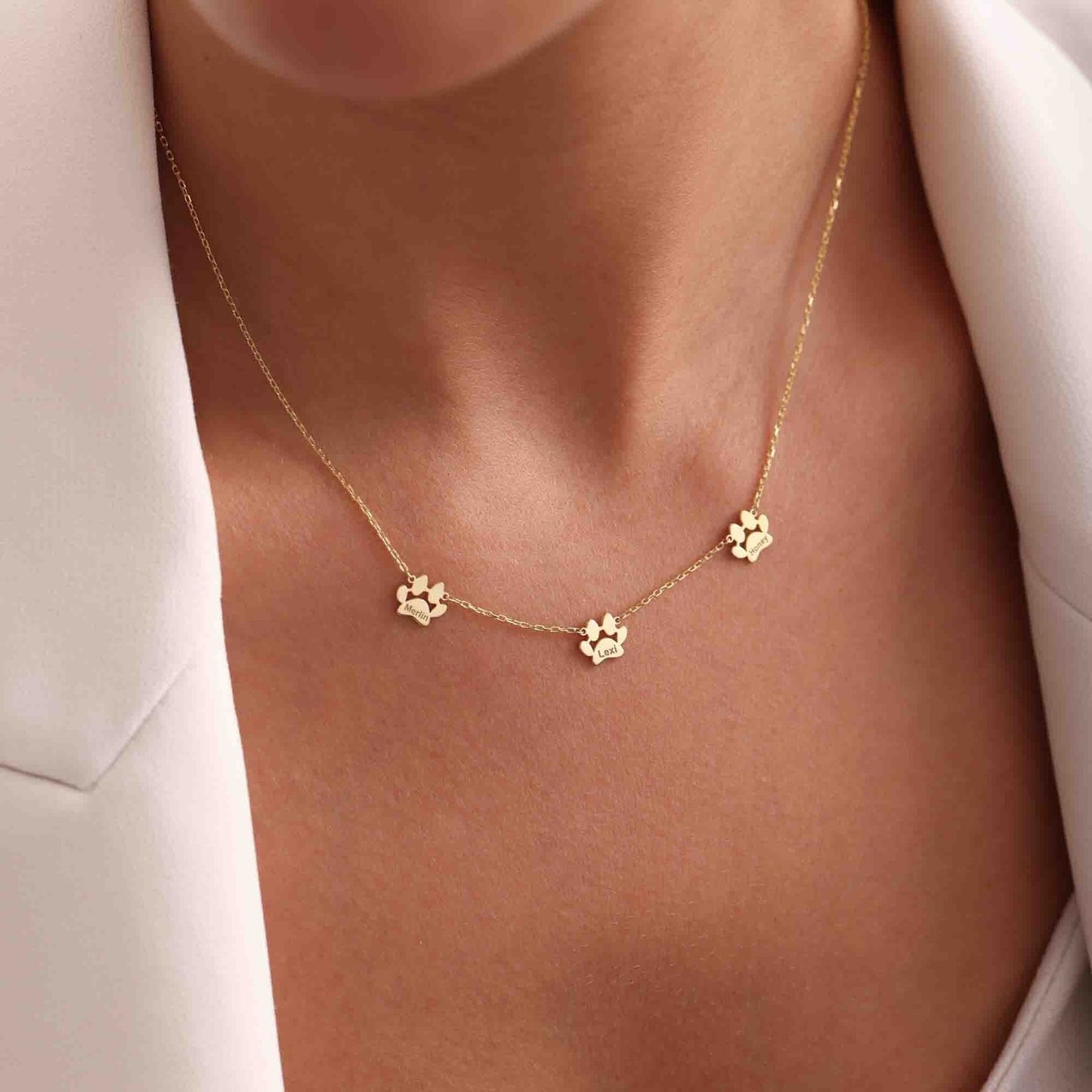 Collier personnalisé avec empreinte de patte d'animal de compagnie, idée cadeau unique, cadeau commémoratif pour animaux de compagnie