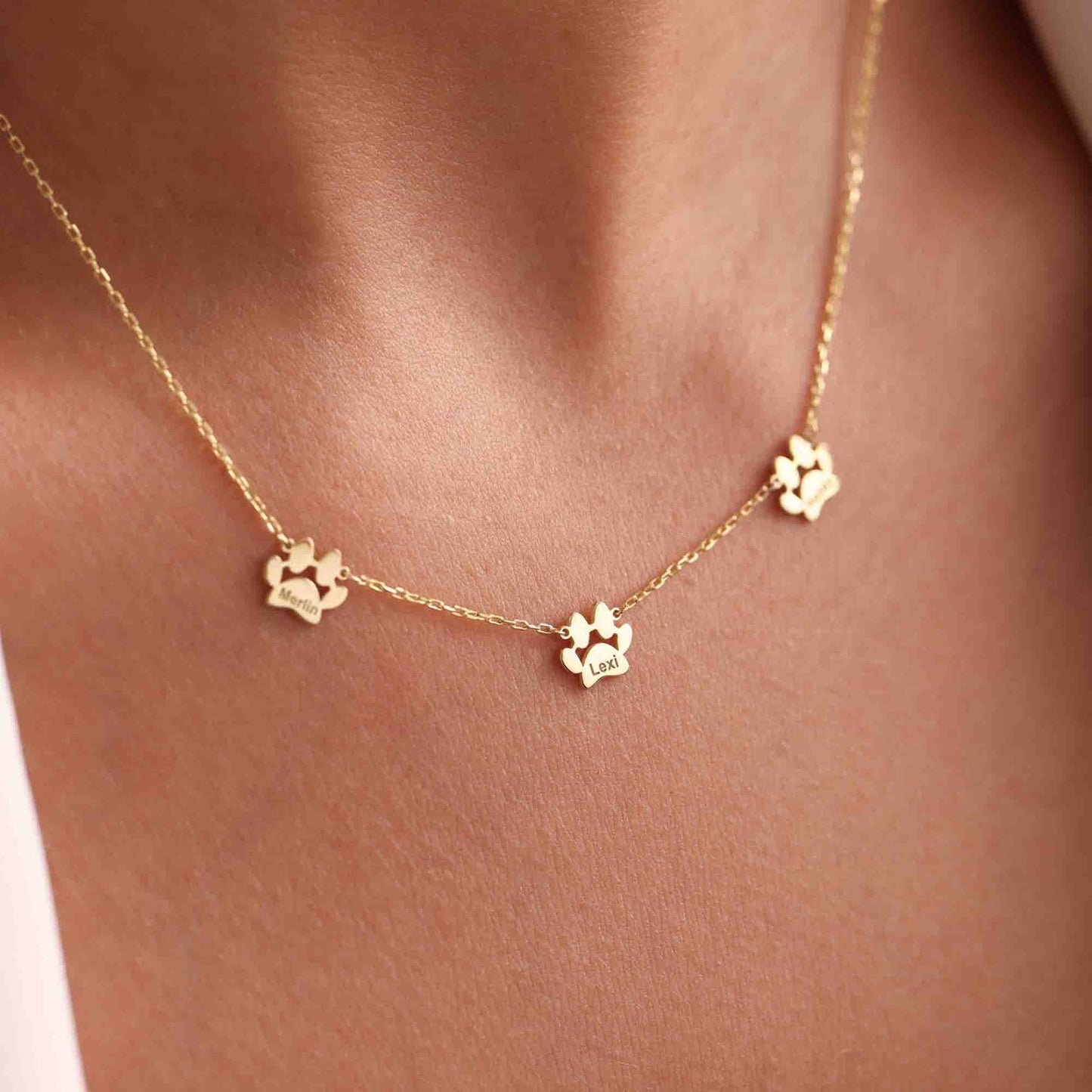 Collier personnalisé avec empreinte de patte d'animal de compagnie, idée cadeau unique, cadeau commémoratif pour animaux de compagnie