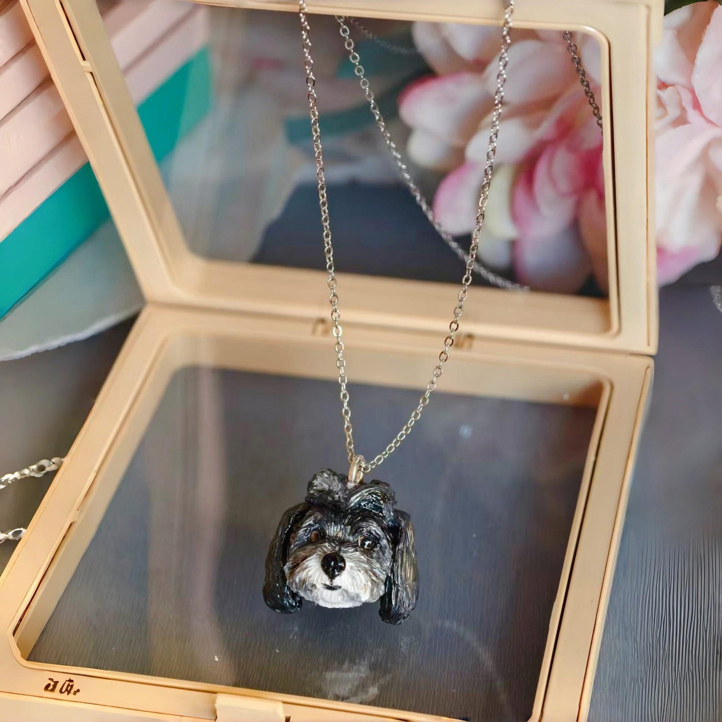 Custom 3D pet sculptures necklace with handmade ceramic pet pendant Pet keepsake Gift