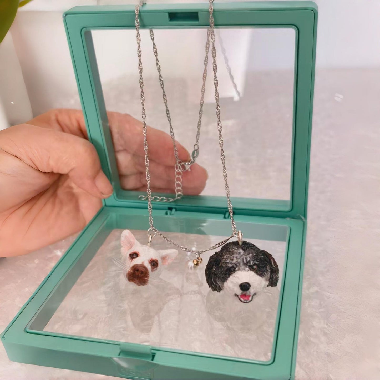 Custom 3D pet sculptures necklace with handmade ceramic pet pendant Pet keepsake Gift