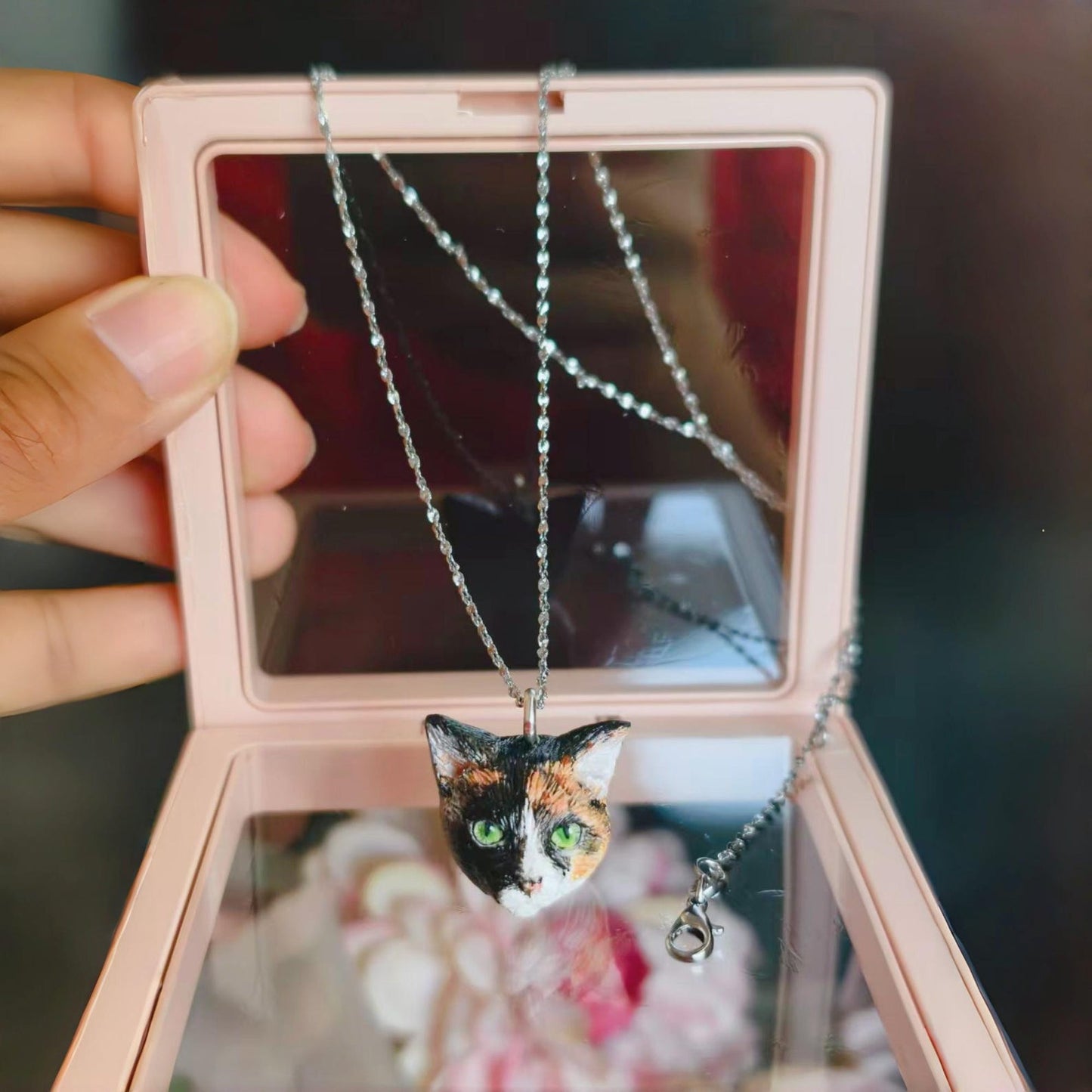 Custom 3D pet sculptures necklace with handmade ceramic pet pendant Pet keepsake Gift