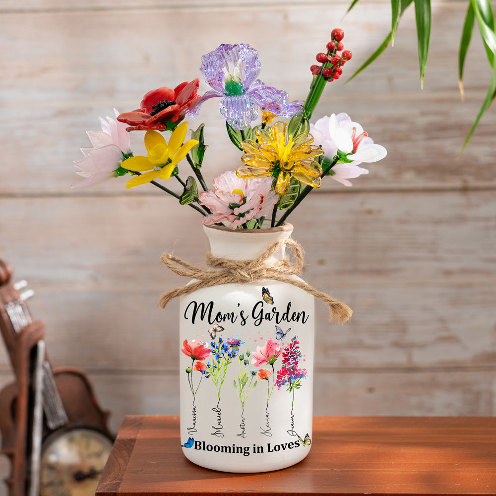 Fleur en verre personnalisée pour le mois de naissance, cadeaux uniques pour maman, grand-mère, fête des mères, idées cadeaux de Noël