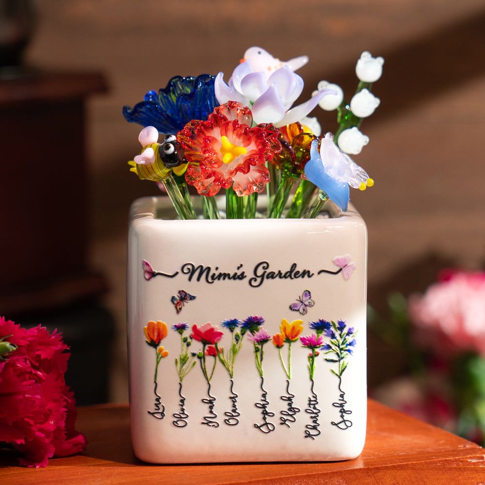 Fleur en verre personnalisée pour le mois de naissance, cadeaux uniques pour maman, grand-mère, fête des mères, idées cadeaux de Noël