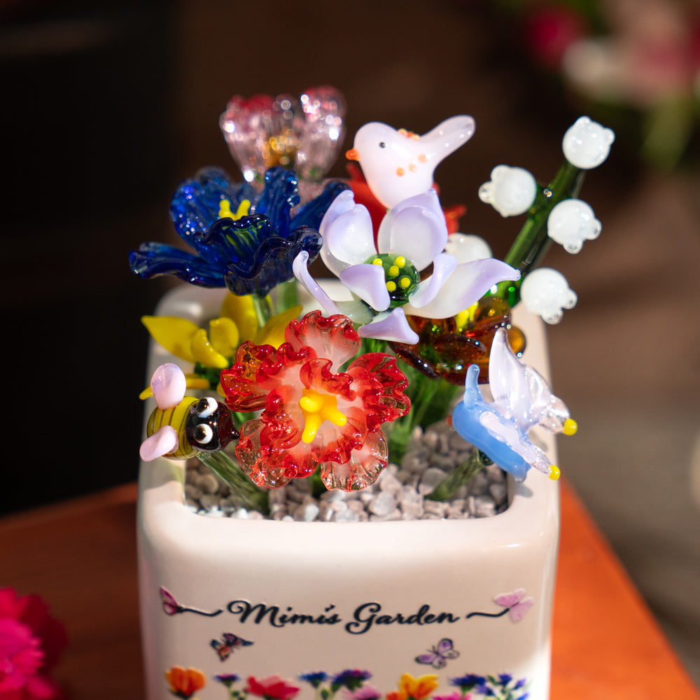 Fleur en verre personnalisée pour le mois de naissance, cadeaux uniques pour maman, grand-mère, fête des mères, idées cadeaux de Noël