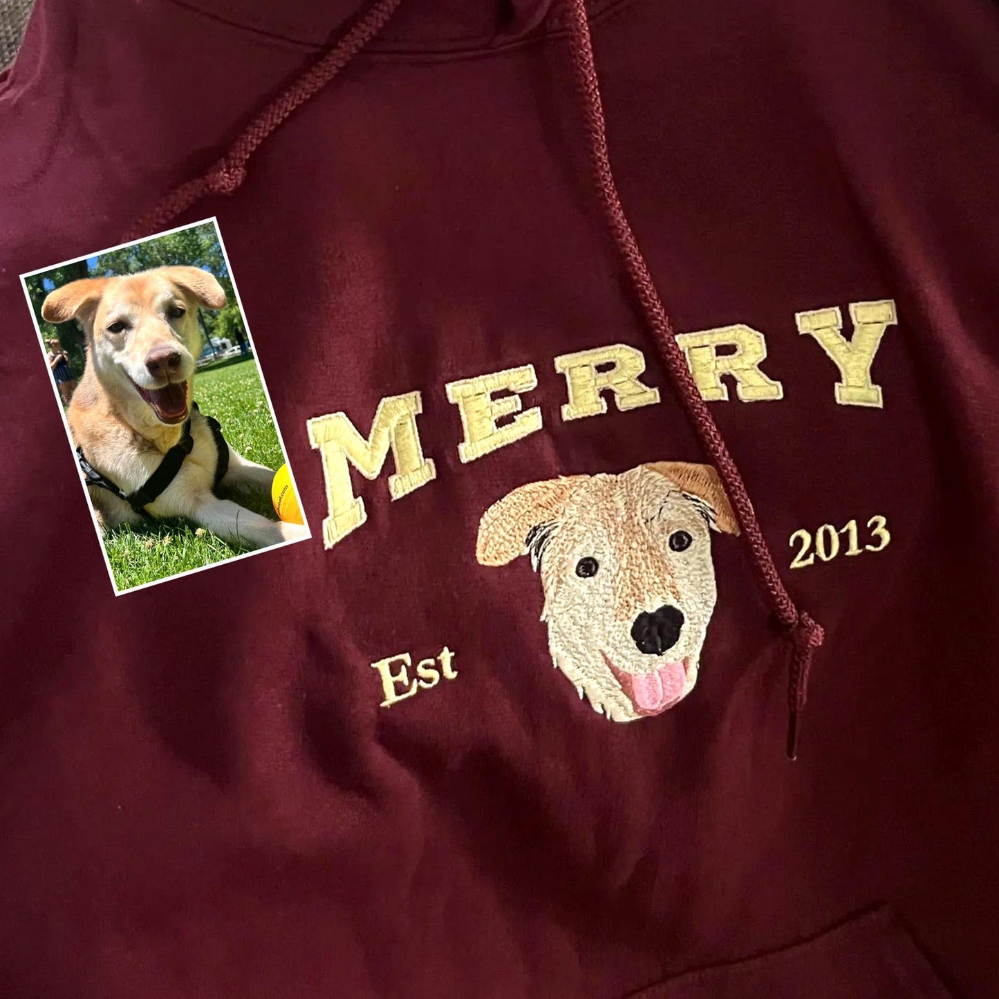 Personalisiertes besticktes Haustier-Hundegesicht und -Namens-Sweatshirt, Andenken, Geschenk für Tierliebhaber