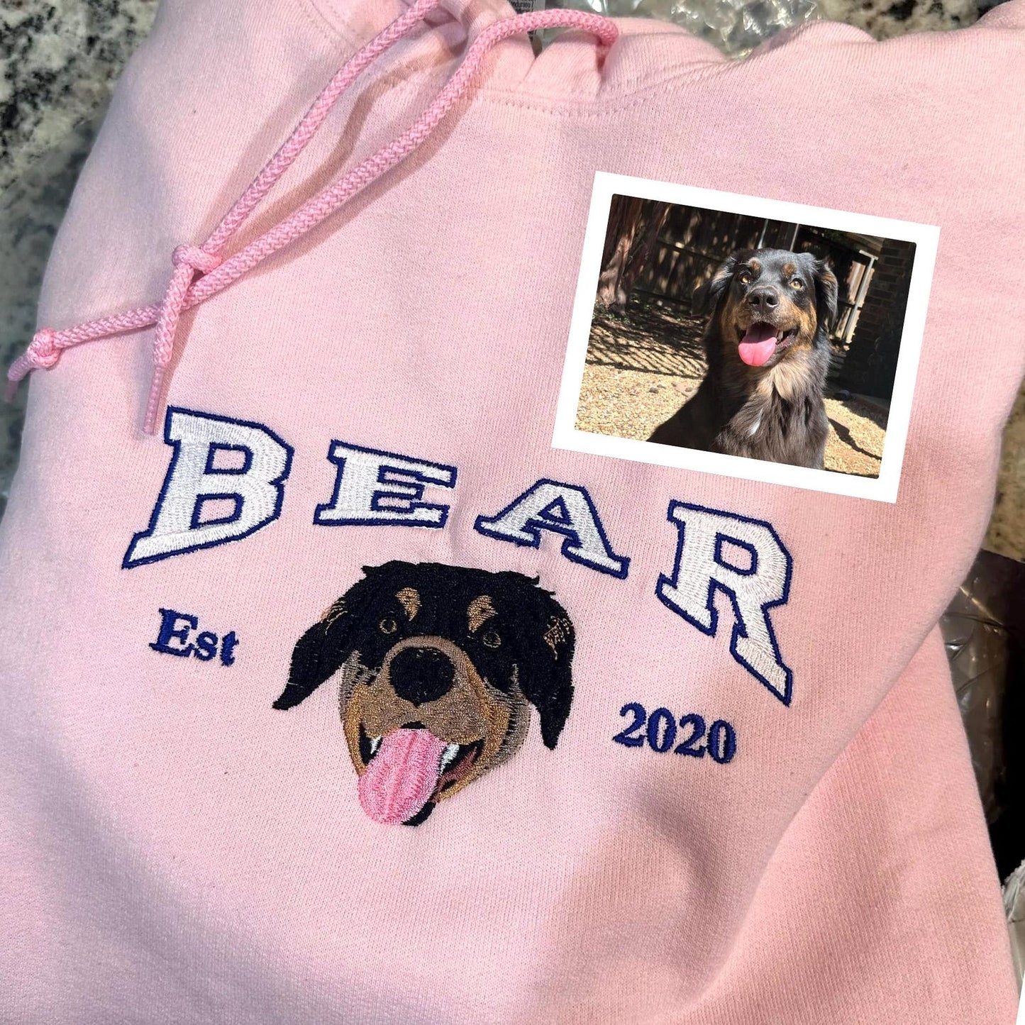 Personalisiertes besticktes Haustier-Hundegesicht und -Namens-Sweatshirt, Andenken, Geschenk für Tierliebhaber