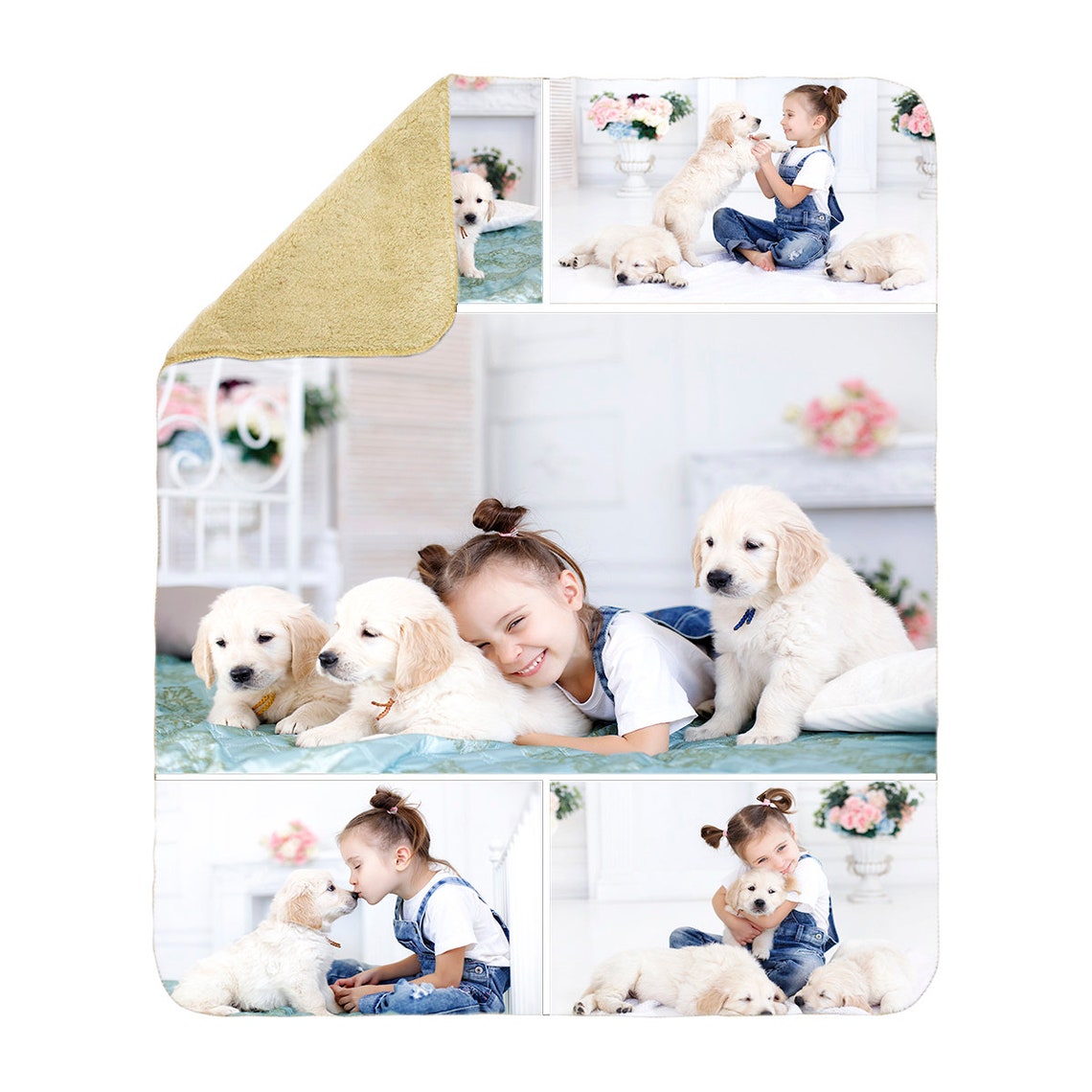 Custom Blanket with Pet Photos Collage – Personalized Blanket with Photo Comfortable Blanket Gift for Dog Cat Lovers