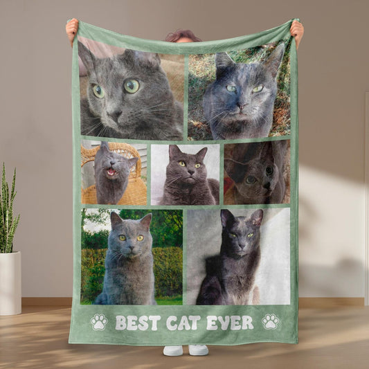 Custom Pet Photos Collage Blanket Comfortable Blanket Gift for Dog Cat Lovers Birthday Christmas Gift