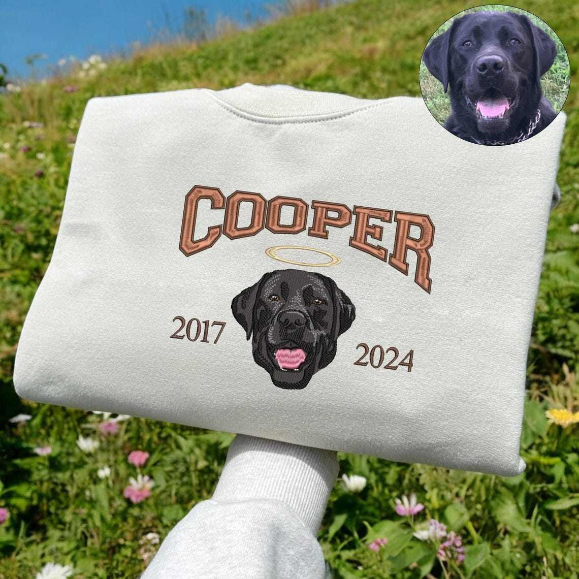 Personalized Pet Portrait Sweatshirt Embroidered Cat Face and Name EST Hoodie Pet Sympathy Gifts  for Pet Lovers