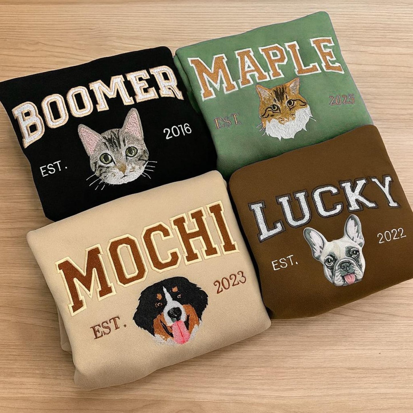 Personalisiertes besticktes Haustier-Hundegesicht und -Namens-Sweatshirt, Andenken, Geschenk für Tierliebhaber