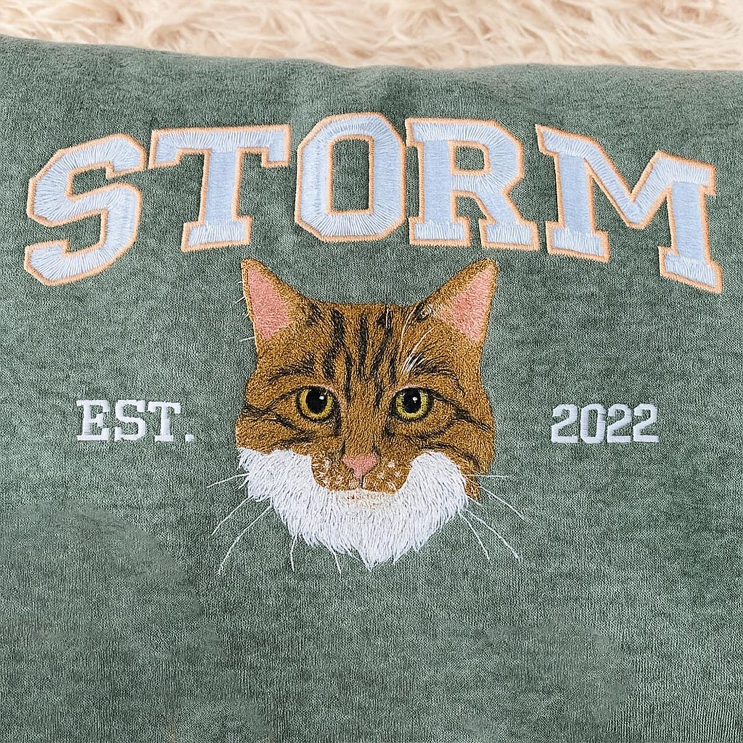 Personalisiertes besticktes Haustier-Hundegesicht und -Namens-Sweatshirt, Andenken, Geschenk für Tierliebhaber