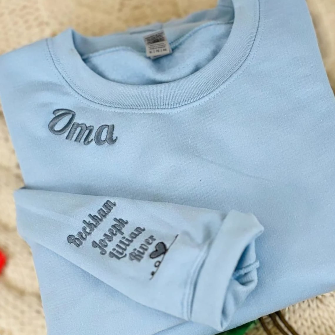 Sudadera de mamá bordada personalizada con nombre de los niños en la manga Regalo del día de la madre para mamá Nana