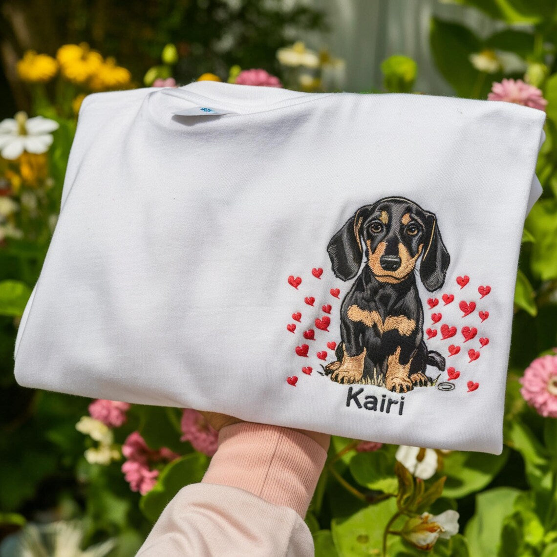 Personalisiertes besticktes Haustiergesicht und Haustiername Sweatshirt Hundeportrait bestickt Crewneck Haustierliebhaber Geschenk