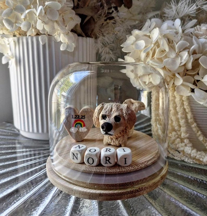 Pet Cat or Dog Memorial Gift Globe - Custom Pet Figurine and Name Gift For Pet Lovers