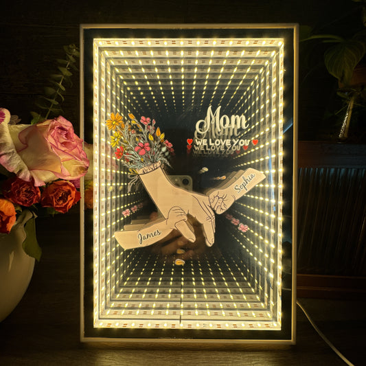 Personalized Mom We Love You Infinity Mirror Light Box Mother's Day Gift