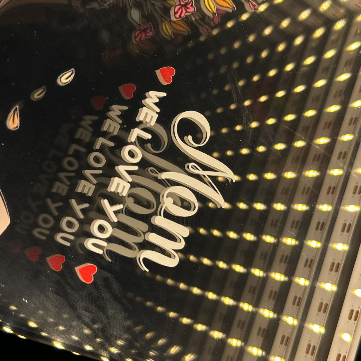 Personalized Grandma We Love You Infinity Mirror Light Box Mother's Day Gift