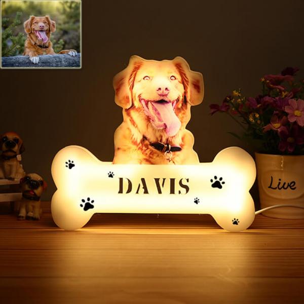 Personalized Dog Photo Paw Night Light Pet Memorial Gift for Pet Lovers