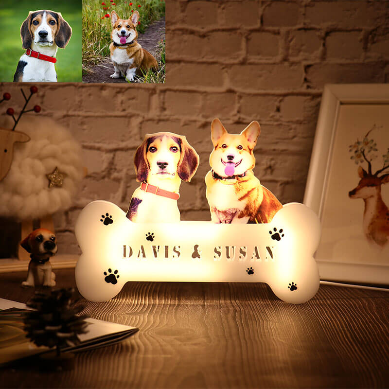 Personalized Dog Photo Paw Night Light Pet Memorial Gift for Pet Lovers