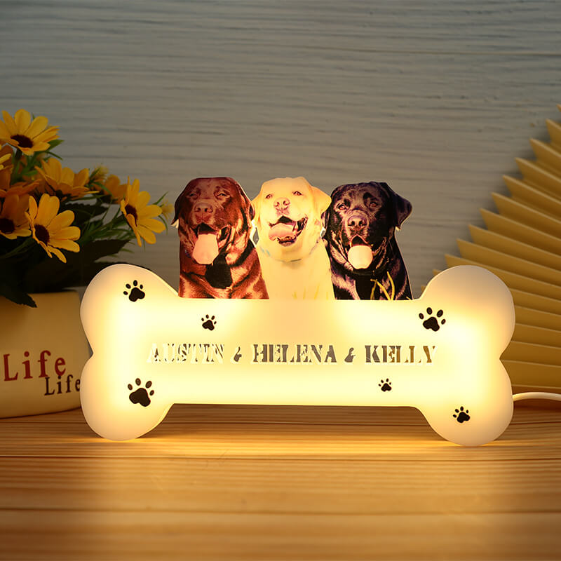 Personalized Dog Photo Paw Night Light Pet Memorial Gift for Pet Lovers