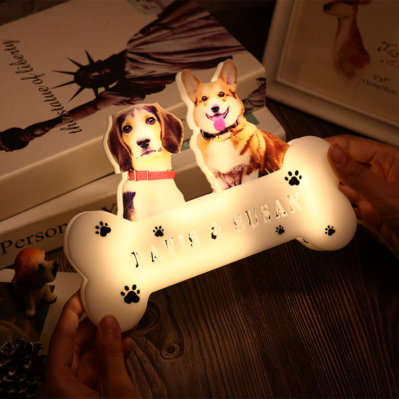 Personalized Dog Photo Paw Night Light Pet Memorial Gift for Pet Lovers