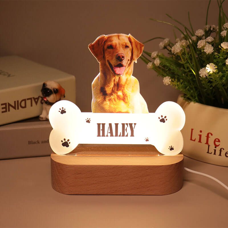 Personalized Dog Photo Paw Night Light Pet Memorial Gift for Pet Lovers