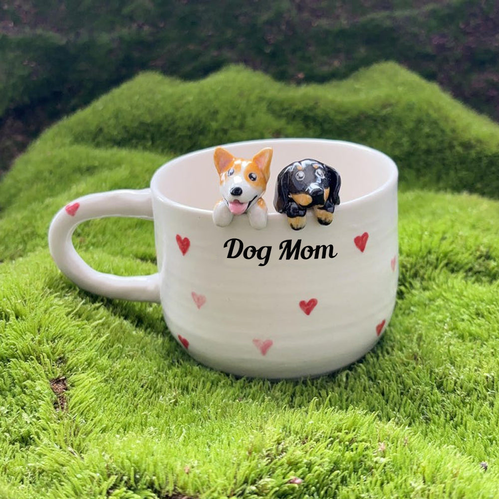 Personalized Pet Figure Mug Custom Dog Ceramic Mug Birthday Mother's Day Gift for Dog Mom