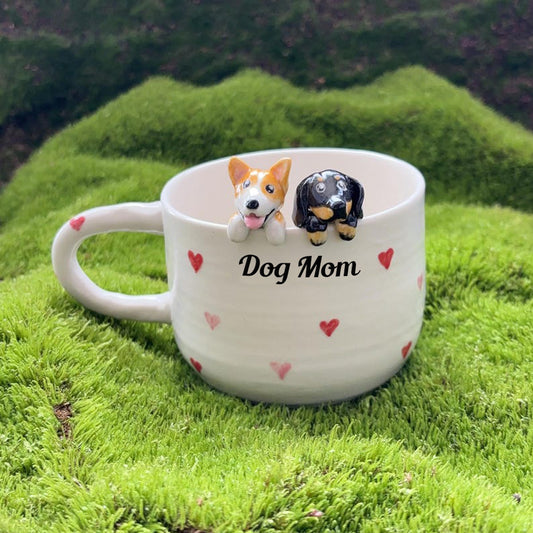 Personalized Pet Figure Mug Custom Dog Ceramic Mug Birthday Mother's Day Gift for Dog Mom