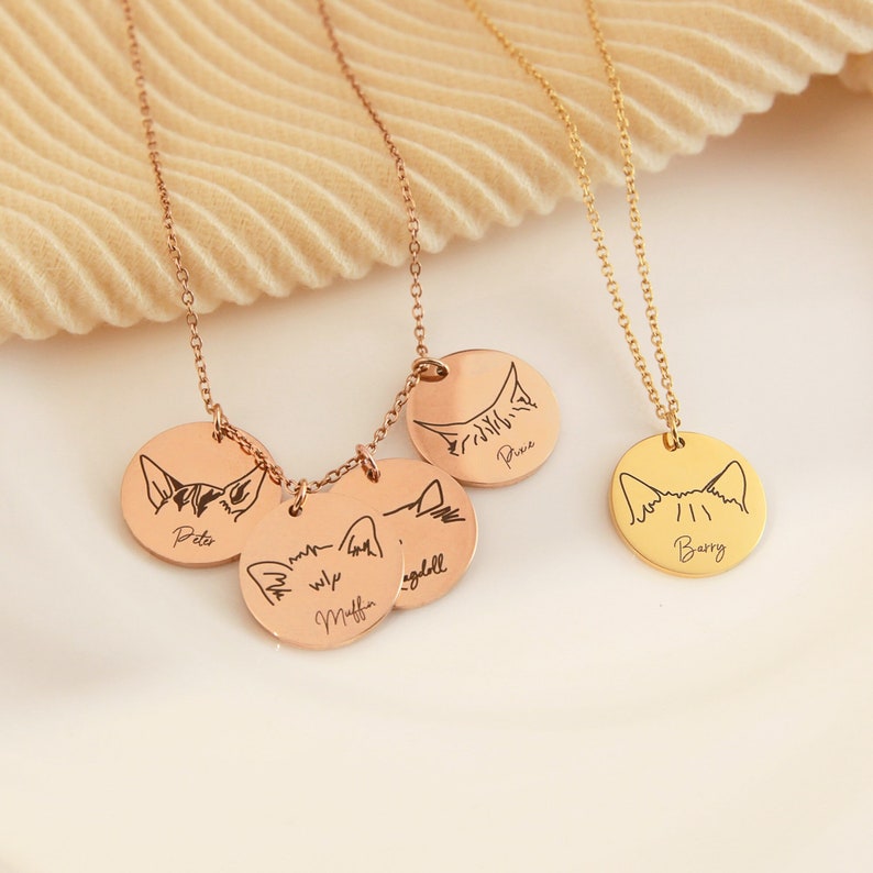 Personalisiertes Gedenkschild für Haustierhalsband mit Haustierohr und Namen, Geschenk für Tierliebhaber