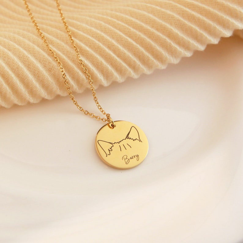 Personalisiertes Gedenkschild für Haustierhalsband mit Haustierohr und Namen, Geschenk für Tierliebhaber