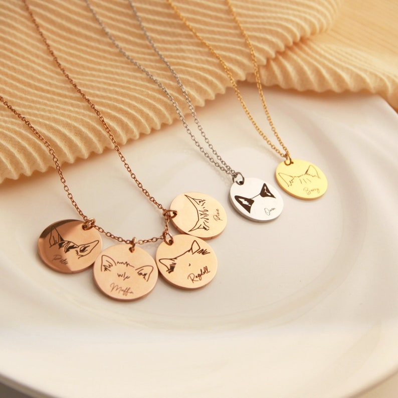 Personalisiertes Gedenkschild für Haustierhalsband mit Haustierohr und Namen, Geschenk für Tierliebhaber