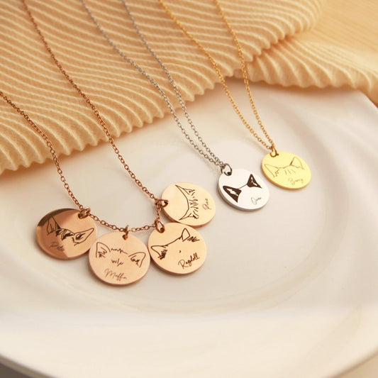 Personalisiertes Gedenkschild für Haustierhalsband mit Haustierohr und Namen, Geschenk für Tierliebhaber