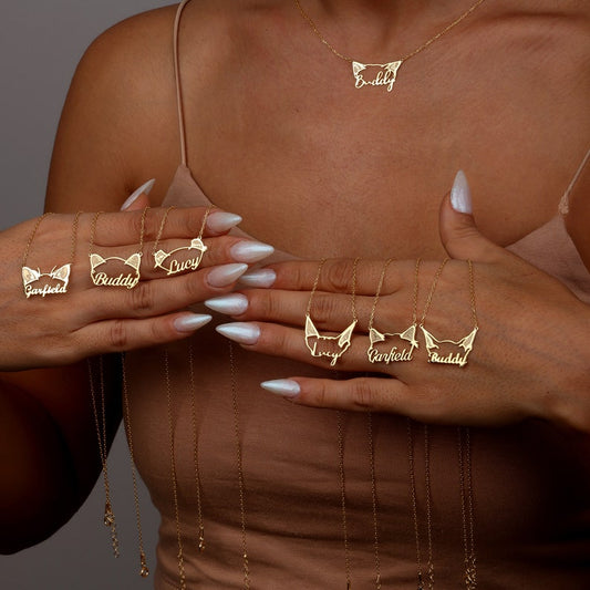 Personalisiertes Gedenkschild für Haustierhalsband mit Haustierohr und Namen, Geschenk für Tierliebhaber