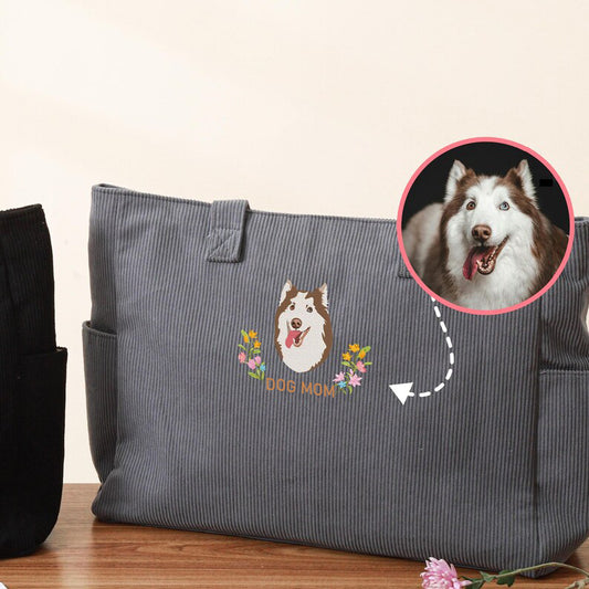 Personalisiertes besticktes Haustiergesicht und Haustiername Sweatshirt Hundeportrait bestickt Crewneck Haustierliebhaber Geschenk