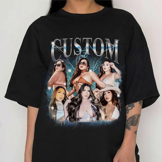Personalisiertes Vintage Bootleg Rap Shirt, individuelles Foto-T-Shirt, Valentinstagsgeschenk für Sie/Ihn