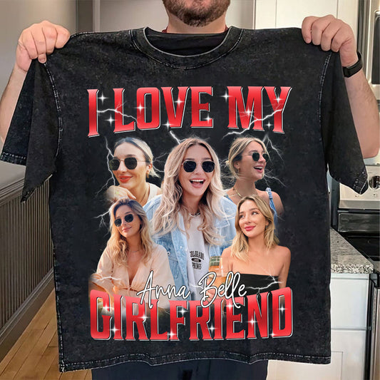 Personalisiertes Vintage Bootleg Rap Shirt, individuelles Foto-T-Shirt, Valentinstagsgeschenk für Sie/Ihn