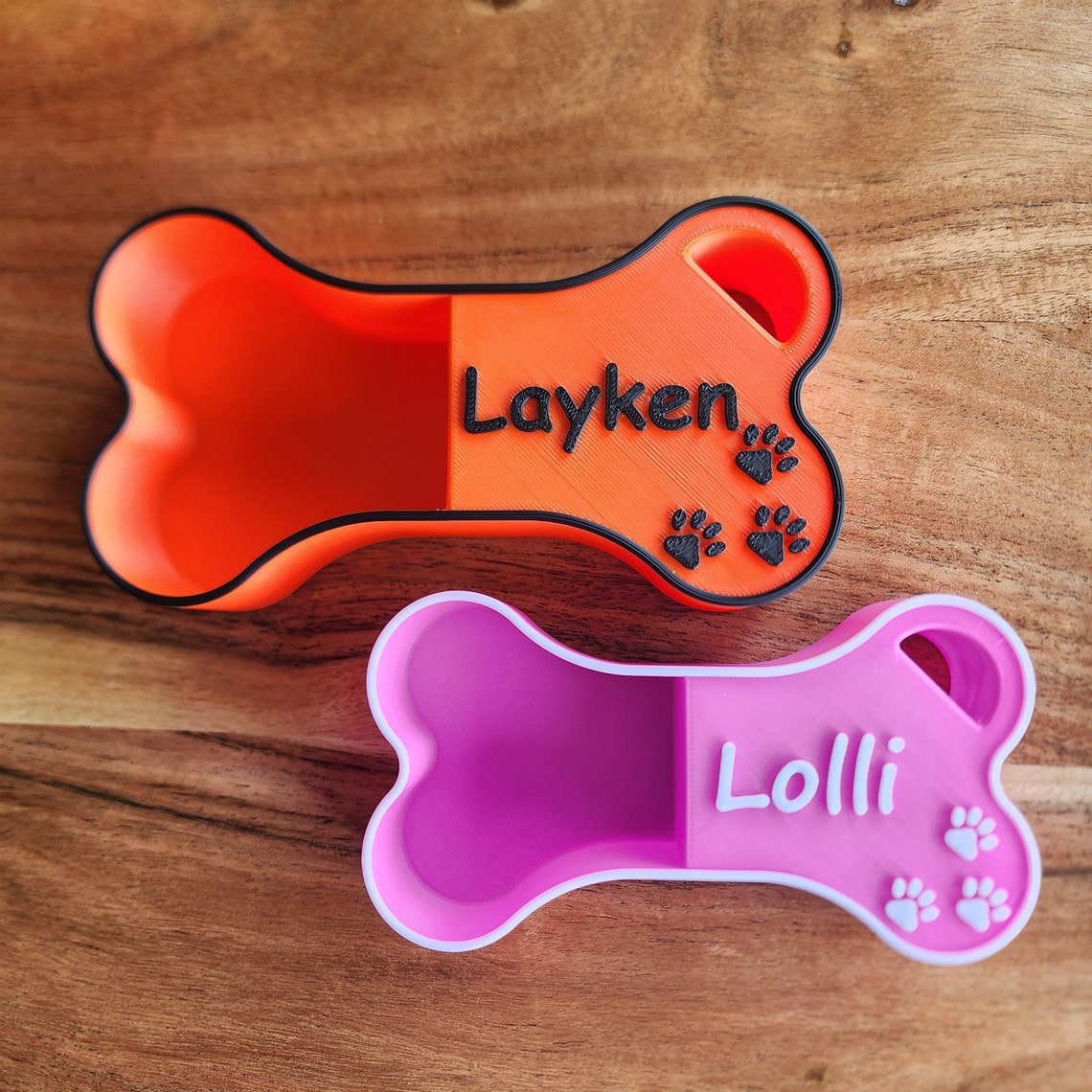 Cuchara para comida con forma de hueso para perro personalizada con nombre, regalo para amantes de las mascotas