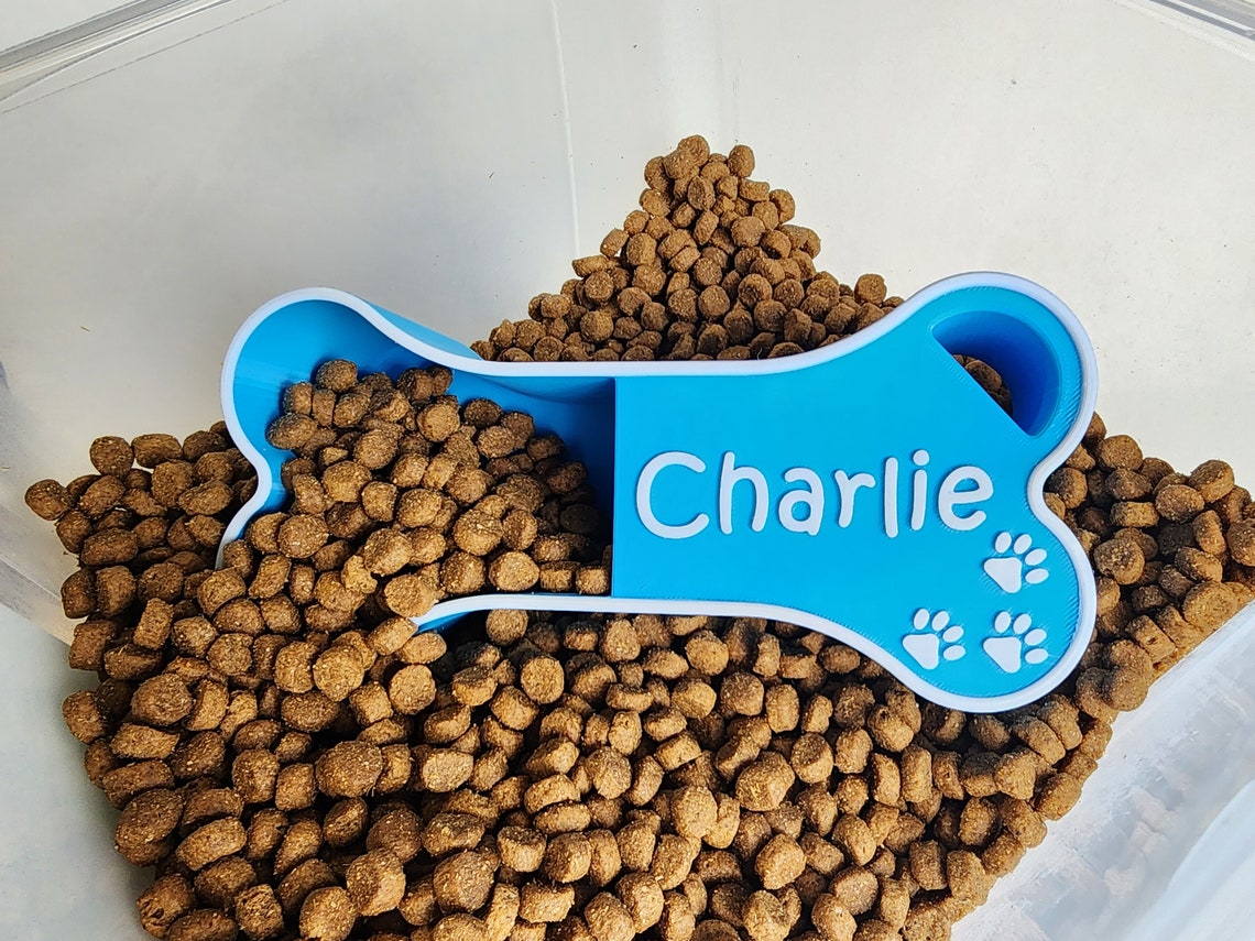Cuchara para comida con forma de hueso para perro personalizada con nombre, regalo para amantes de las mascotas