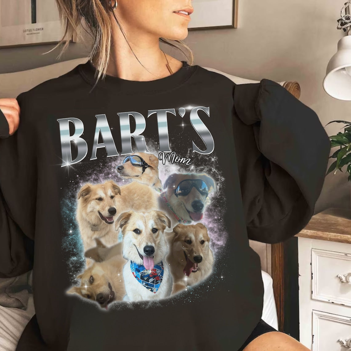 Personalisiertes Vintage-T-Shirt mit Haustierfotos, Geschenk für Tierliebhaber