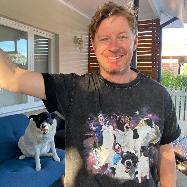 Personalisiertes Vintage-T-Shirt mit Haustierfotos, Geschenk für Tierliebhaber