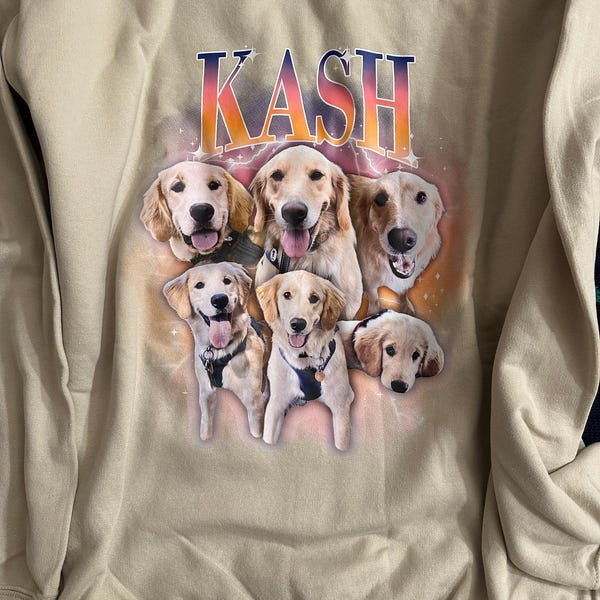 Personalisiertes Vintage-T-Shirt mit Haustierfotos, Geschenk für Tierliebhaber