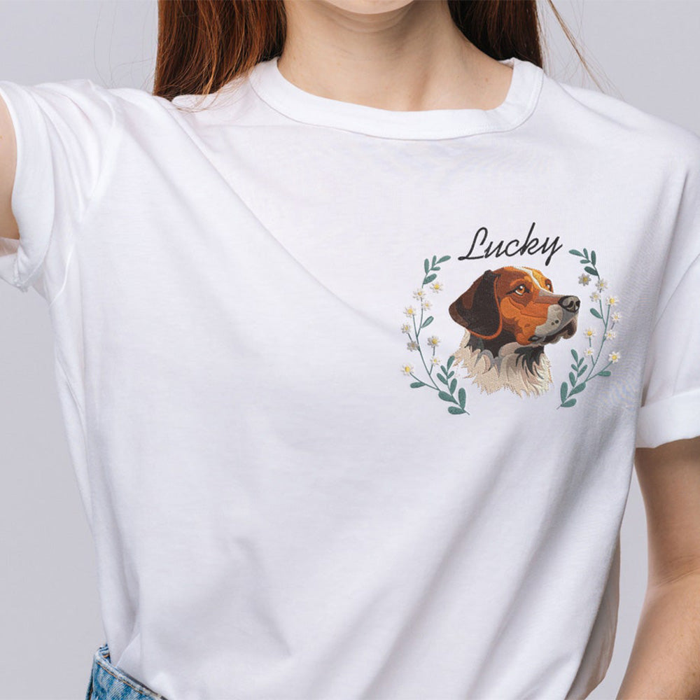 Personalisiertes besticktes Haustiergesicht und Haustiername Sweatshirt Hundeportrait bestickt Crewneck Haustierliebhaber Geschenk