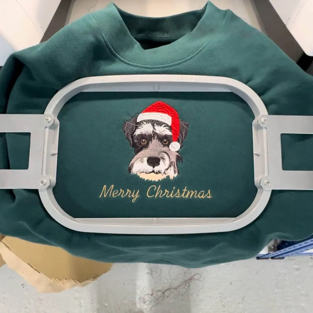 Custom Embroidered Pet Portrait Christmas Sweatshirt Christmas Gift for Dog Cat Owner Pet Lovers