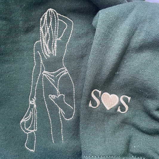 Benutzerdefinierte würzige bestickte Portrait Hoodie Crewneck Geschenk für Freund Ehemann